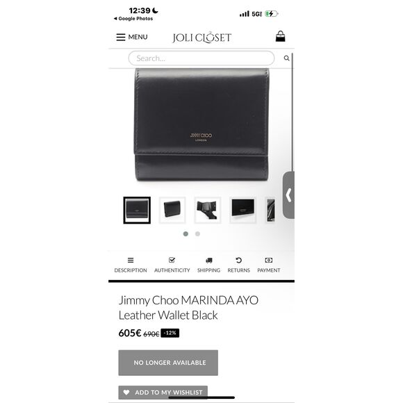 Jimmy Choo MARINDA Dark Red Leather Wallet Trifold Full Set - Picture 11 of 11